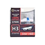 Solar H3 12V 55W PK22s Starlight + 60%, SET 2 шт