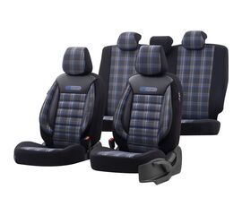 Чехлы на сиденья OTOM GTI Sports клетка синяя GTI-804 2+1