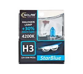 Solar H3 12V 55W PK22s StarBlue 4200K, SET 2 шт.