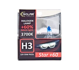 Solar H3 12V 55W PK22s Starlight + 60%, SET 2 шт