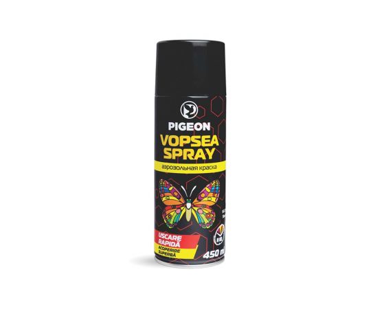 Краска аэрозоль 4 Pigeon 450 ml. PG-10 (черный мат)