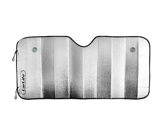 Шторка отражающая однотонная серебро 130x60cm CarLife