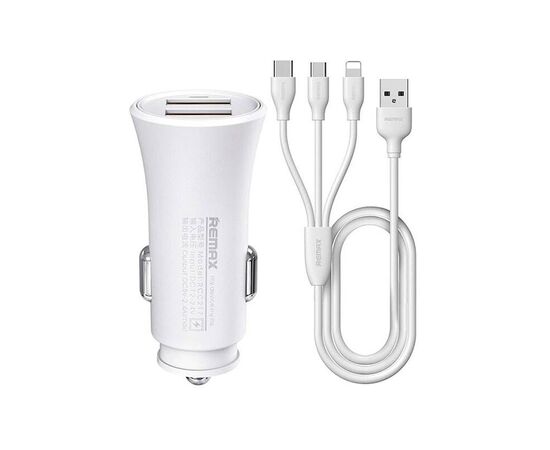 Remax Rocket 2.4A 2USB прикуриватель + провод RCC217