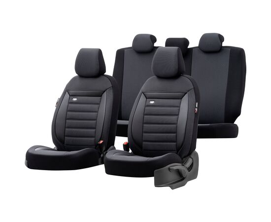 Чехлы на сиденья OTOM Prestige 2+1 (черные с белым кантом)