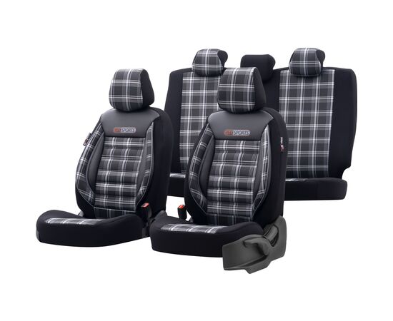 Чехлы на сиденья OTOM GTI Sports клетка серая GTI-807 2+1