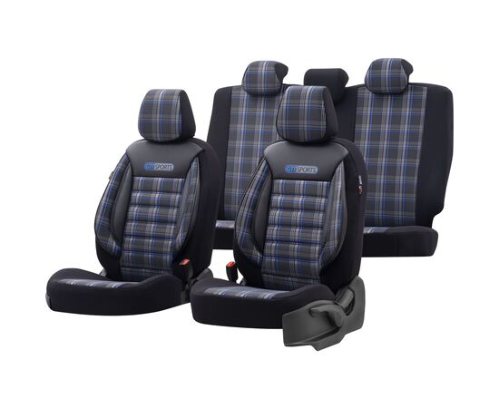 Чехлы на сиденья OTOM GTI Sports клетка синяя GTI-804 2+1