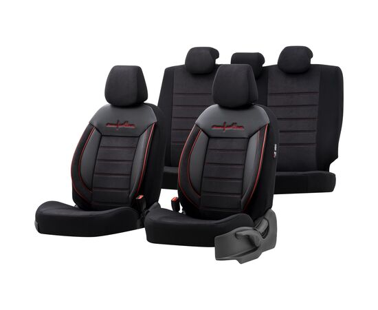Чехлы на сиденья OTOM Comfortline 2+1 (черный с красным кантом)