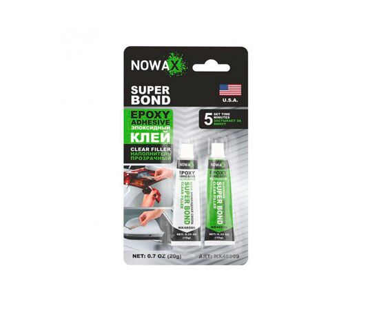 Эпоксидный клей 20g. двухкомпонентный NOWAX (прозрачный для пластика)