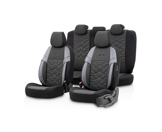 Чехлы на сиденья OTOM HEXA черные-серый HEX2803 2+1