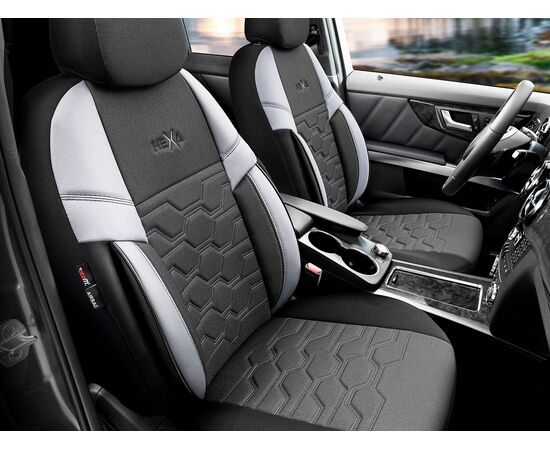 Чехлы на сиденья OTOM HEXA черные-серый HEX2803 2+1