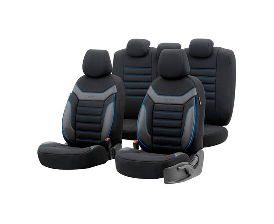 Чехлы на сиденья OTOM INDIVIDUAL 2+1 черный с синим IND203