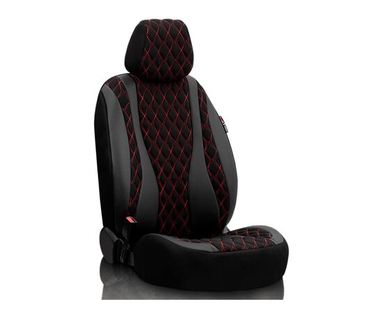 Чехлы на сиденья OTOM Emperor EMP601 (черный с красной ниткой)