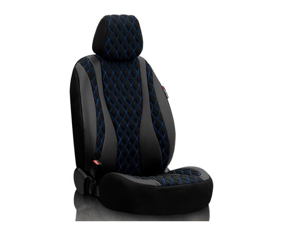 Чехлы на сиденья OTOM Emperor EMP603 (черный с синей ниткой)