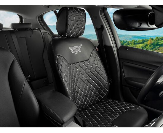 Накидка на сиденье OTOM RSX DIAMOND кожа RSXD-102  чер/бел