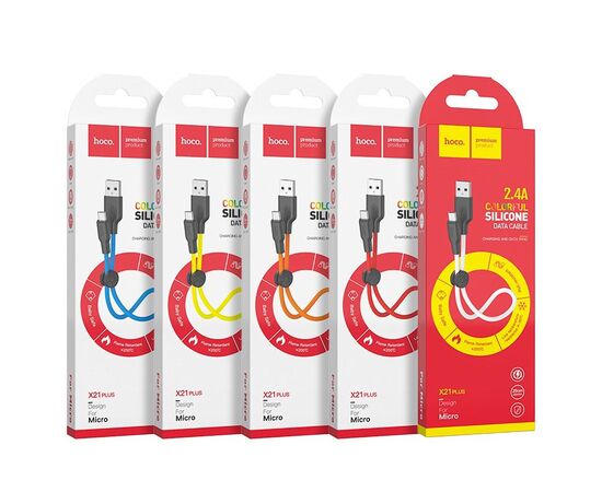 Hoco шнур силиконовый 2 метра micro USB X21