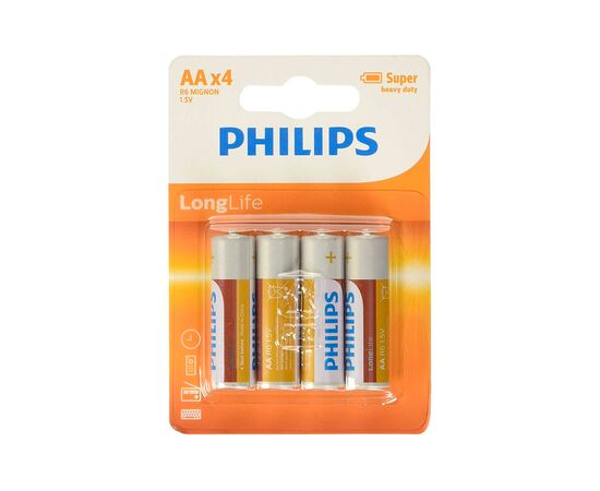 Батарейки Philips LongLife R6LL/AA набор 4 шт блистер