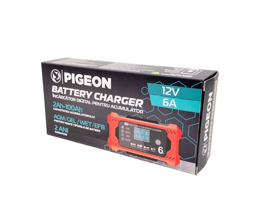 Зарядка для аккумулятора цифровая 12V 6A PIGEON ZR-22 